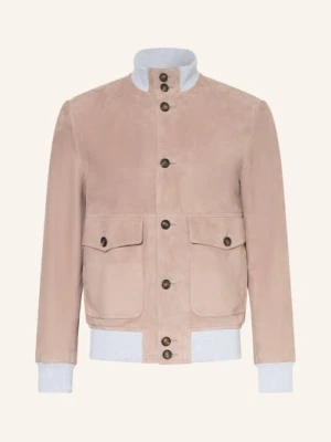 Eleventy Skórzana Kurtka rosa