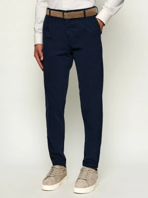 Eleventy Spodnie jogger | Slim Fit | z dodatkiem kaszmiru granatowy