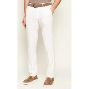 Eleventy Spodnie MILANO | Slim Fit | z dodatkiem lnu