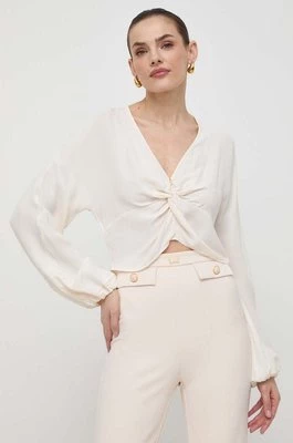 Elisabetta Franchi bluzka damska kolor beżowy gładka CA05142E2