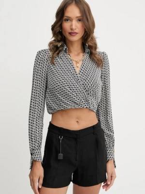 Elisabetta Franchi bluzka damska kolor czarny wzorzysta CAS0256E2