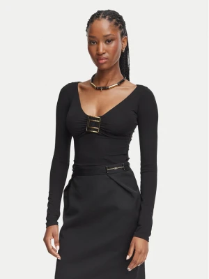 Elisabetta Franchi Bluzka MD-005-67E2-V280 Czarny Slim Fit