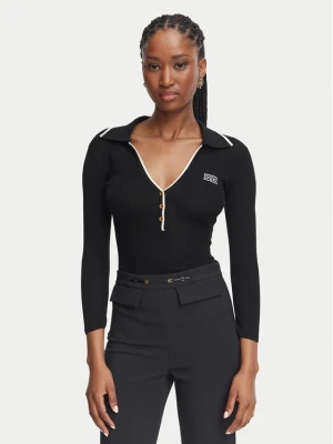 Elisabetta Franchi Bluzka MK-17B-66E2-V300 Czarny Slim Fit