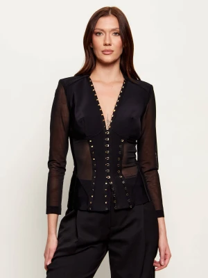Elisabetta Franchi Bluzka | Slim Fit czarny