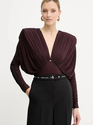 Elisabetta Franchi body damska kolor bordowy gładka BO00556E2