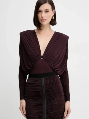 Elisabetta Franchi body damska kolor bordowy gładka BO00556E2