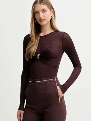 Elisabetta Franchi body damska kolor bordowy gładka BO01657E2