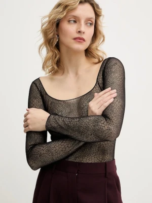 Elisabetta Franchi body damska kolor czarny gładka BO01157E2