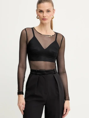 Elisabetta Franchi body damska kolor czarny gładka BO01457E2