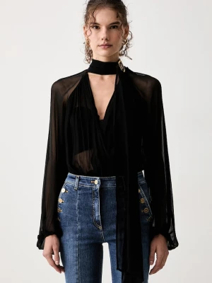 Elisabetta Franchi body damskie czarny
