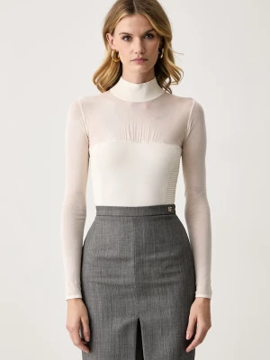 Elisabetta Franchi body damskie z lyocellem beżowy