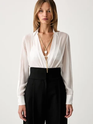 Elisabetta Franchi body damskie z wiskozy biały