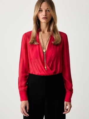 Elisabetta Franchi body damskie z wiskozy czerwony