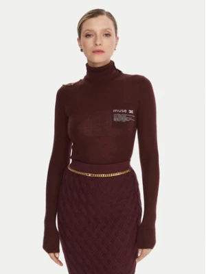 Elisabetta Franchi Golf MK-43B-57E2-V320 Bordowy Regular Fit