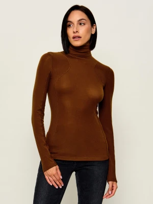 Elisabetta Franchi Golf | Slim Fit | z dodatkiem wełny brązowy