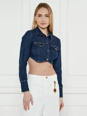 Elisabetta Franchi Jeansowa koszula | Cropped Fit