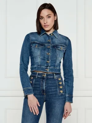 Elisabetta Franchi Jeansowa kurtka | Cropped Fit