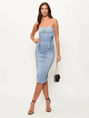 Elisabetta Franchi Jeansowa sukienka