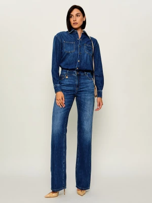 Elisabetta Franchi Jeansowy kombinezon | Regular Fit granatowy