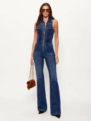 Elisabetta Franchi Jeansowy kombinezon | Slim Fit