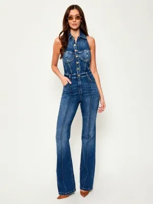 Elisabetta Franchi Jeansowy kombinezon | Slim Fit