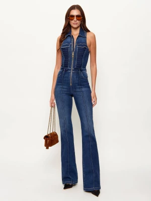 Elisabetta Franchi Jeansowy kombinezon | Slim Fit