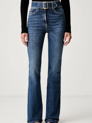 Elisabetta Franchi jeansy flare damskie niebieski