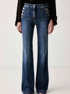 Elisabetta Franchi jeansy flare damskie niebieski