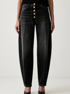 Elisabetta Franchi jeansy relaxed fit damskie czarny