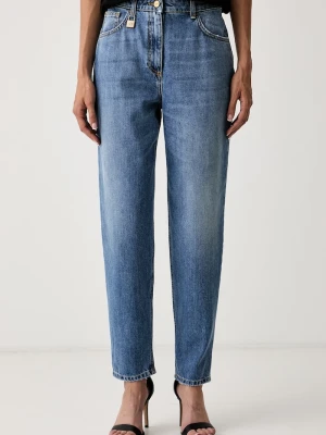 Elisabetta Franchi jeansy relaxed fit damskie niebieski