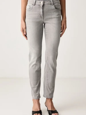 Elisabetta Franchi jeansy skinny damskie szary