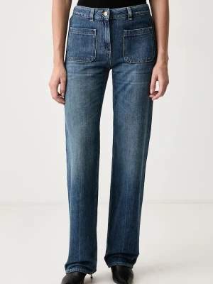 Elisabetta Franchi jeansy straight damskie niebieski