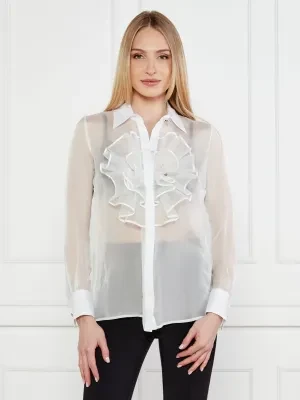 Elisabetta Franchi Jedwabna koszula | Slim Fit