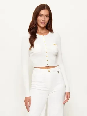 Elisabetta Franchi Kardigan | Cropped Fit | z dodatkiem jedwabiu