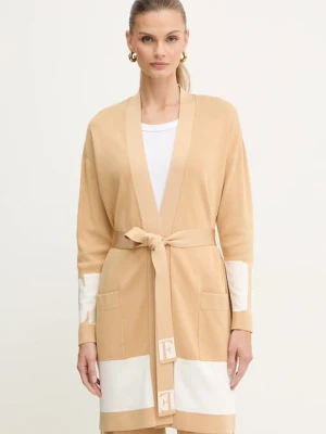 Elisabetta Franchi kardigan damski kolor beżowy lekki MK02S56E2