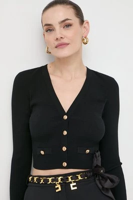 Elisabetta Franchi kardigan damski kolor czarny lekki MK38S41E2