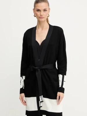 Elisabetta Franchi kardigan damski kolor czarny lekki MK02S56E2