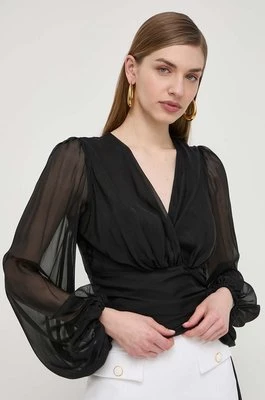 Elisabetta Franchi koszula jedwabna kolor czarny regular CA03242E2