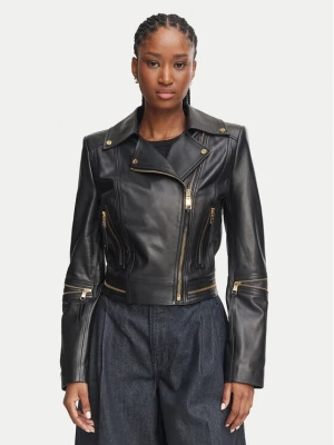 Elisabetta Franchi Kurtka skórzana GD-01Z-66E2-V1490 Czarny Regular Fit