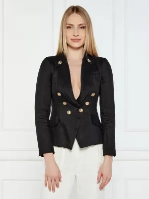 Elisabetta Franchi Lniany żakiet | Slim Fit