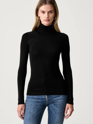 Elisabetta Franchi longsleeve damski z lyocellem czarny