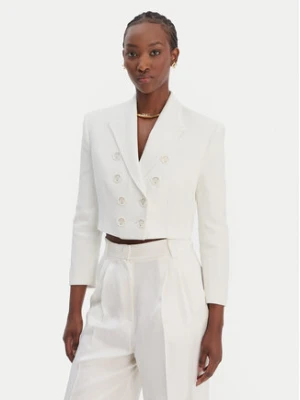 Elisabetta Franchi Marynarka G-I223-61E2-V690 Écru Regular Fit