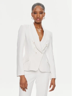 Elisabetta Franchi Marynarka GI-072-41E2-V540 Biały Regular Fit