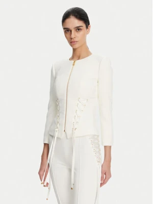 Elisabetta Franchi Marynarka GI-135-51E2 Biały Regular Fit