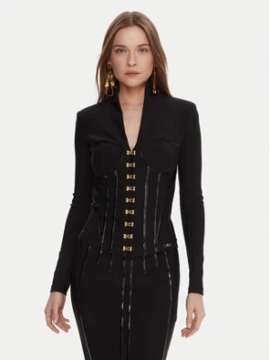 Elisabetta Franchi Marynarka GI-182-57E2-V590 Czarny Slim Fit