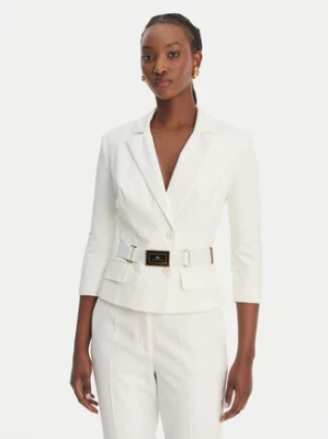 Elisabetta Franchi Marynarka GI-224-61E2-V590 Biały Regular Fit