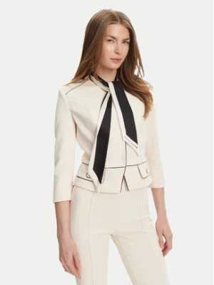 Elisabetta Franchi Marynarka GI-T51-51E2-V560 Écru Regular Fit