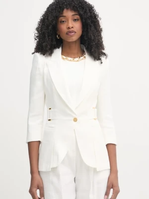 Elisabetta Franchi marynarka jednorzędowa damska z lnem