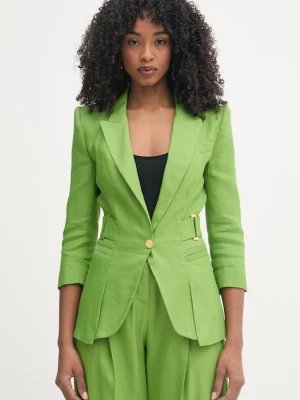 Elisabetta Franchi marynarka jednorzędowa damska z lnem