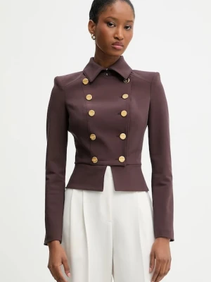 Elisabetta Franchi marynarka kolor bordowy dwurzędowa gładka GI18557E2